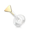 Solid Gold 14 Carat Labret Triangle Flat Push-In