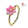 Solid Gold 14 Carat Ring Flower Opal Bendable