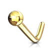 Solid Gold 14 Carat Nose L-Shape Ball