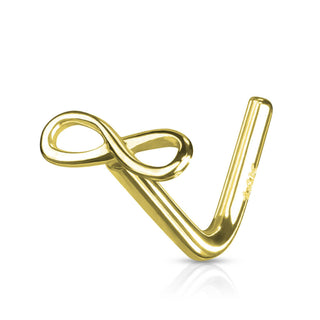 Solid Gold 14 Carat Nose L-Shape infinity