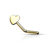 Solid Gold 14 Carat Nose L-Shape Heart