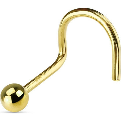Solid Gold 14 Carat Nose Screw Ball