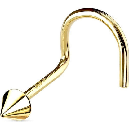 Solid Gold 14 Carat Nose Screw spike