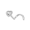 Solid Gold 14 Carat Nose Screw Heart