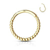 Solid Gold 14 Carat Ring Braided Clicker