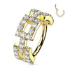 Solid Gold 14 Carat Ring Zirconia pave´setting Clicker