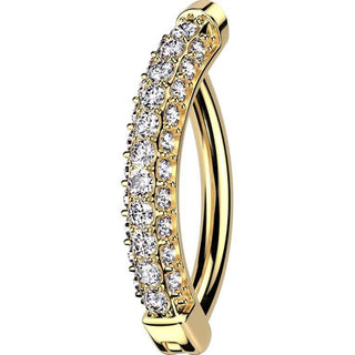 Solid Gold 14 Carat Ring Zirconias Clicker