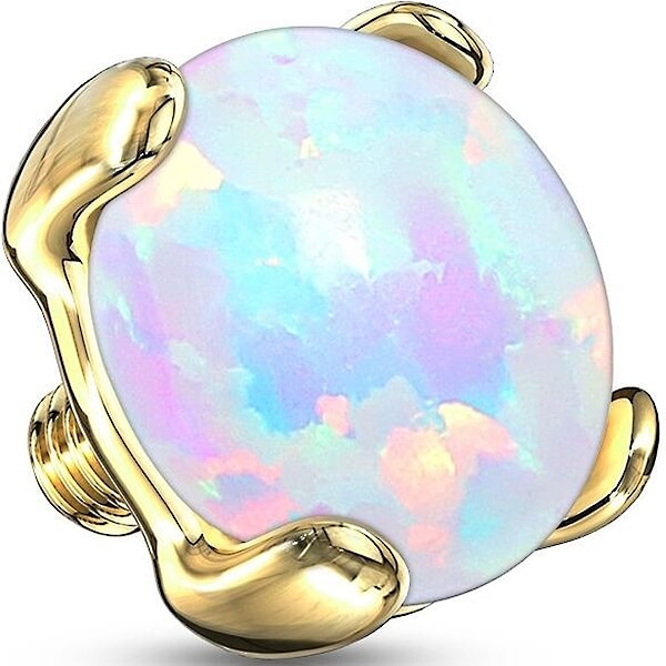 Solid Gold 14 Carat top Opal