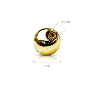 Solid Gold 14 Carat Top ball yellow gold white gold