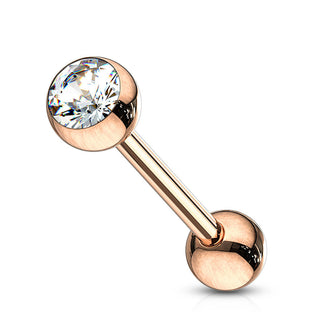 Tongue Barbell Ball Zirconia rose PiercingXXL Tongue Barbell Ball Zirconia rose PiercingXXL