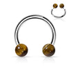 Horseshoe Semi-Precious Stones Internally Threaded
