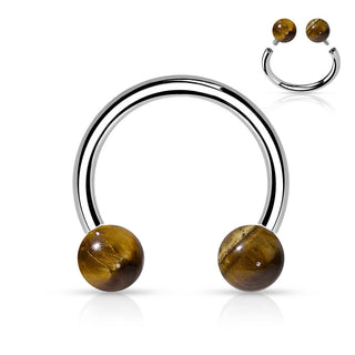 Horseshoe Semi-Precious Stones Internally Threaded