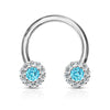 Horseshoe Ball Zirconia Silver