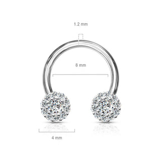Horseshoe Ball Zirconia Silver