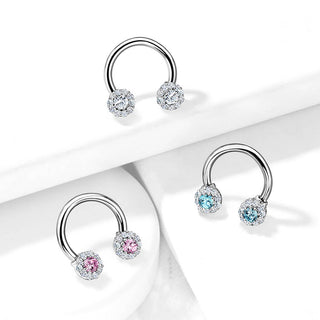 Horseshoe Ball Zirconia Silver