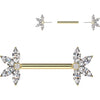 Nipple Piercing fan zirconia marquise cut Push-In