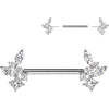 Nipple Piercing zirconia square marquise cut Push-In