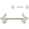 Nipple Piercing zirconia square marquise cut Push-In