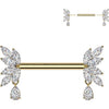 Nipple Piercing zirconia marquise cut Push-In