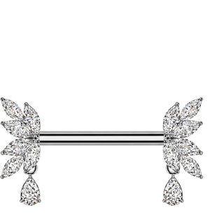 Nipple Piercing zirconia marquise cut Push-In
