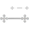 Nipple Piercing cubic zirconia celtic 4 leaf clover Push-In