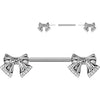 Nipple Piercing pave cubic zirconia tip ribbon Push-In