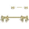 Nipple Piercing pave cubic zirconia tip ribbon Push-In