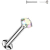 Labret Zirconia Prong setting Silver Push-In