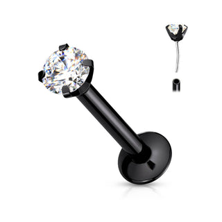 Labret Zirconia prong setting Push-In