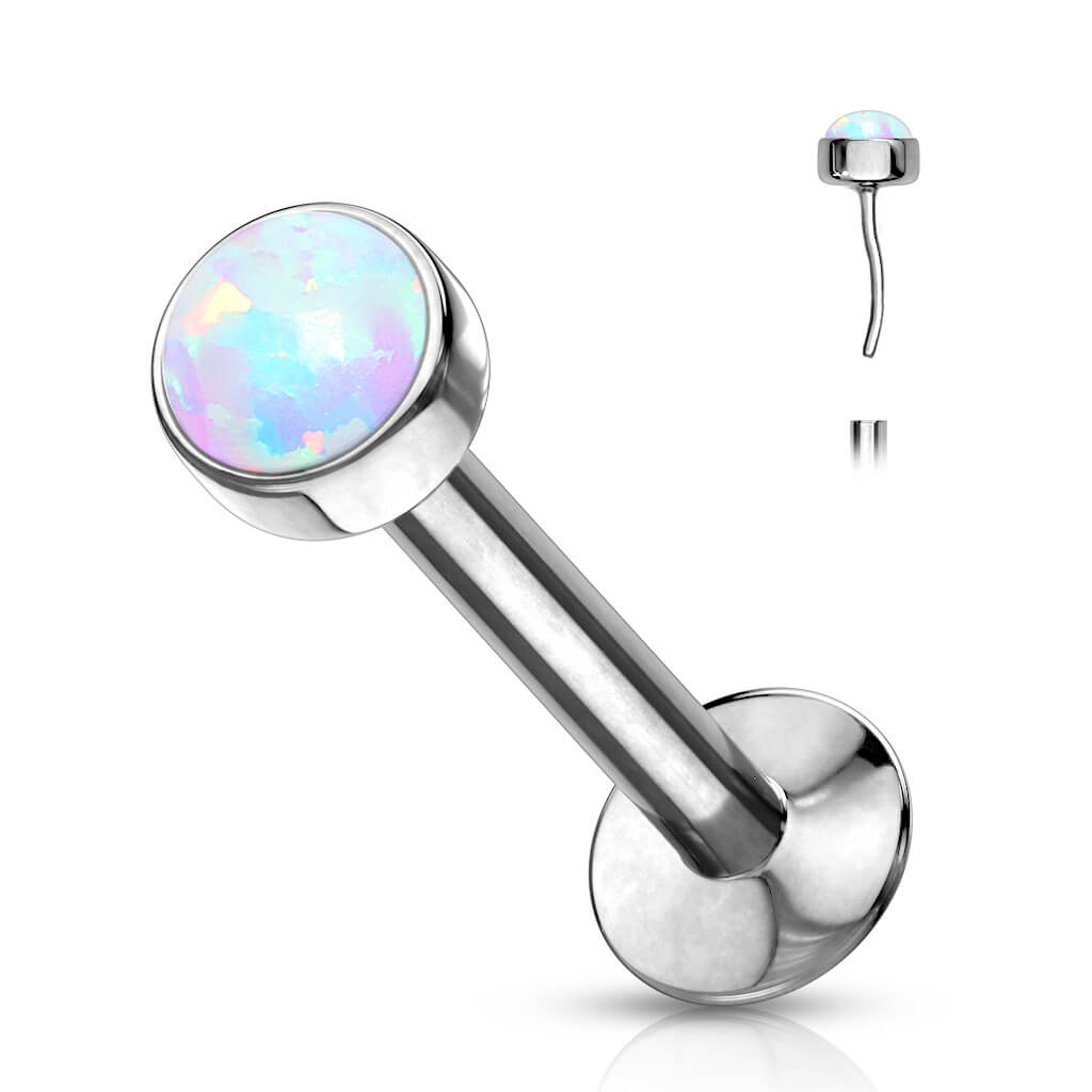 Labret Opal Round Silver