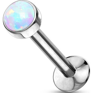 Labret Opal Rund Kesselfassung Silber
