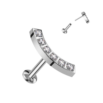 Labret Curved Zirconia Push-In