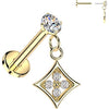 Labret prong setting cubic zirconia cluster Push-In