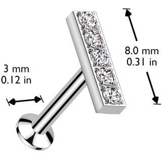 Labret Bar zirconias Push-In