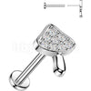 Labret pave cubic zirconia mushroom Push-In