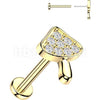 Labret pave cubic zirconia mushroom Push-In