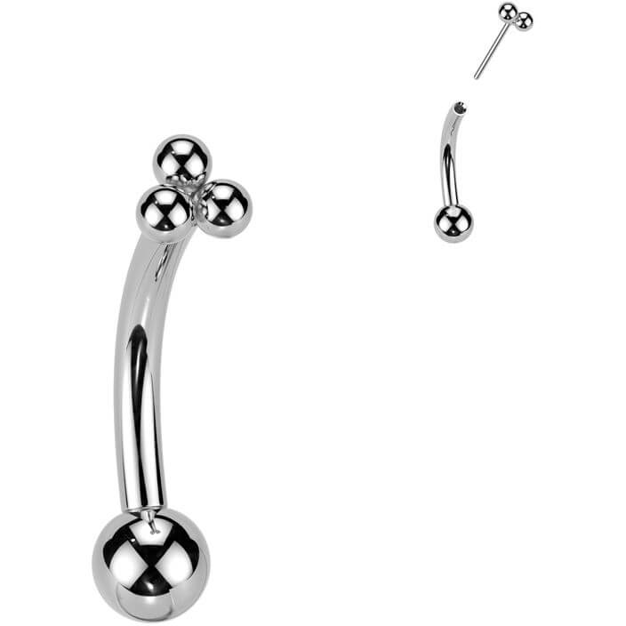 Titanium Curved Barbell small balls Push-In – PiercingXXL