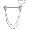Titan Nippelpiercing Kugel Zirkonia Anhänger Push-In