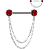 Titan Nippelpiercing Kugel Zirkonia Anhänger Push-In