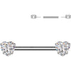 Titanium Nipple Piercing heart zirconia Push-In