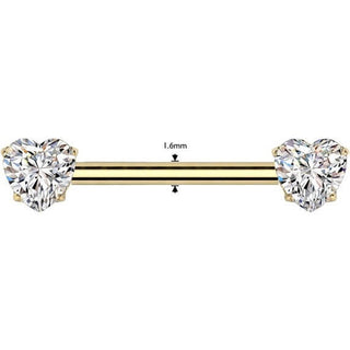 Titanium Nipple Piercing heart zirconia Push-In