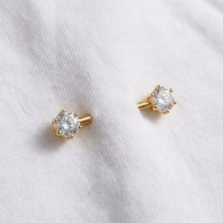 Titanium Nipple Piercing prong setting zirconia Push-In – getragen