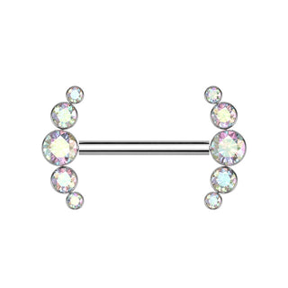 Titanium Nipple Piercing 5 Zirconia Push-In