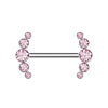 Titanium Nipple Piercing 5 Zirconia Push-In