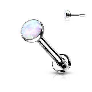 Titan Labret Opal Flach Silber Push-In