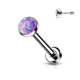 Titan Labret Opal Flach Silber Push-In