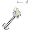 Titanium Labret teardrop zirconia Push-In