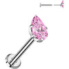 Titanium Labret teardrop zirconia Push-In