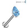 Titanium Labret teardrop zirconia Push-In