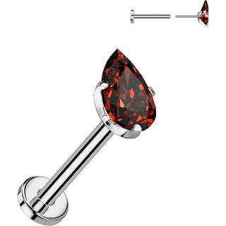 Titanium Labret teardrop zirconia Push-In
